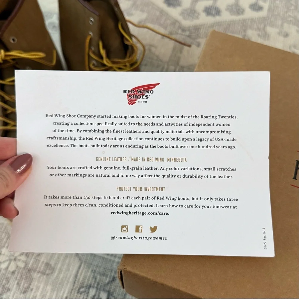 Red Wing Shoes Women’s Classic Moc Short Boots in Olive Suede Leather 9.5 - Picture 10 of 12